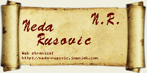 Neda Rusović vizit kartica